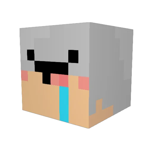 J1ovee Minecraft avatar head, 3D render