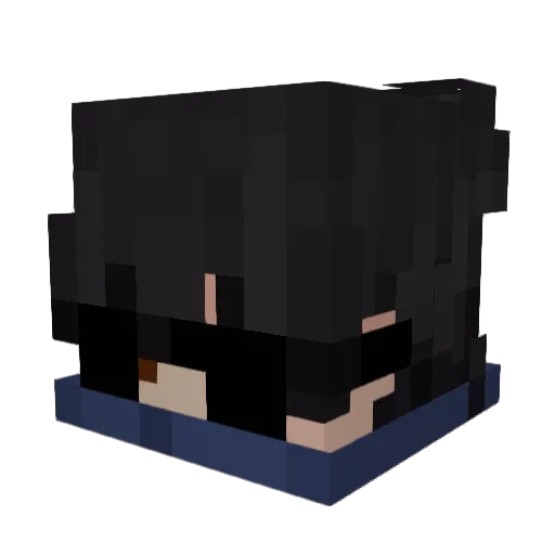 J1uBa Minecraft avatar head, 3D render