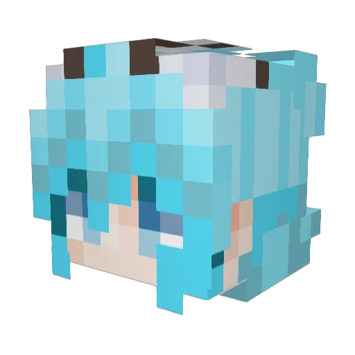 J1w0n9 Minecraft avatar head, 3D render