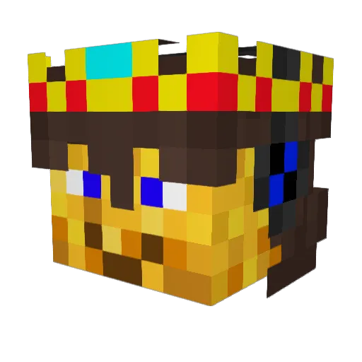 J2004B Minecraft avatar head, 3D render