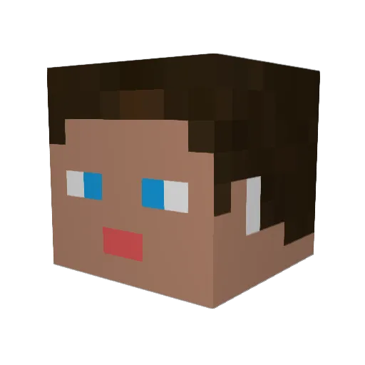 J37r Minecraft avatar head, 3D render