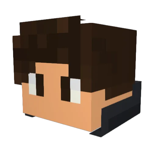 J4UMM Minecraft avatar head, 3D render