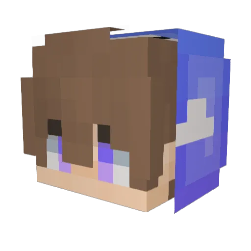 J64M Minecraft avatar head, 3D render