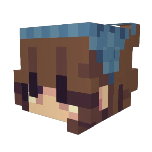 J70 Minecraft avatar head, 3D render