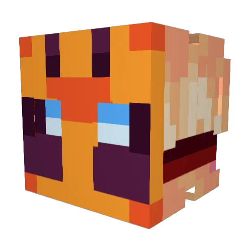 J8782 Minecraft avatar head, 3D render