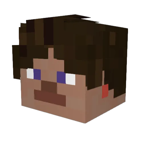 J9I Minecraft avatar head, 3D render