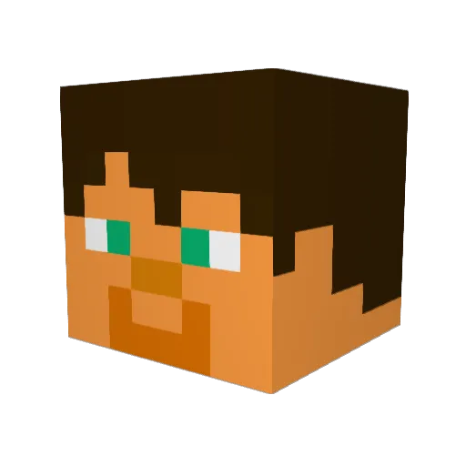JAFNN Minecraft avatar head, 3D render