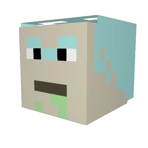 JAH27_ Minecraft avatar head, 3D render
