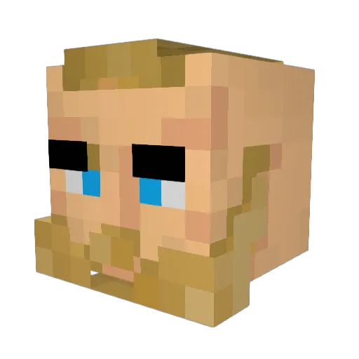 JAJABOUGH Minecraft avatar head, 3D render