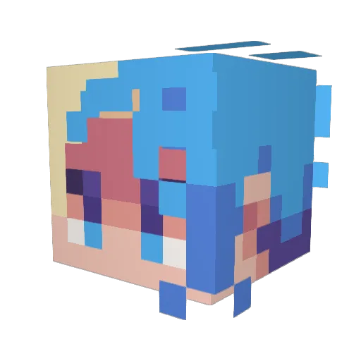 JAKEPIKA Minecraft avatar head, 3D render