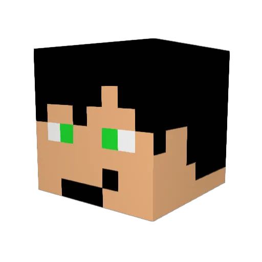 JAROBIN Minecraft avatar head, 3D render