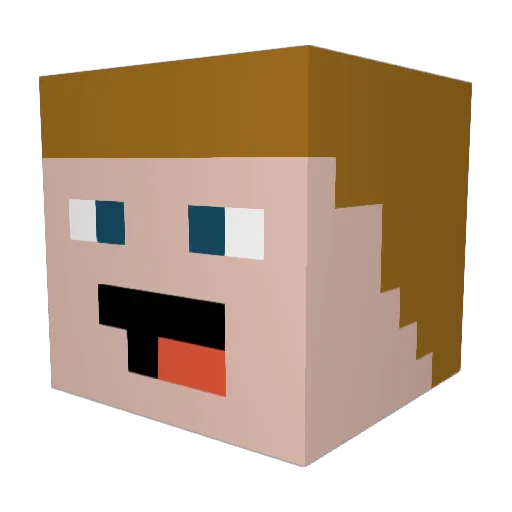 JAUSTAUS Minecraft avatar head, 3D render
