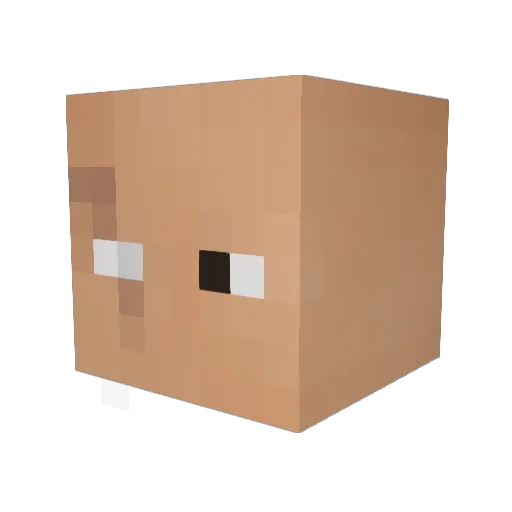JAV1T0 Minecraft avatar head, 3D render