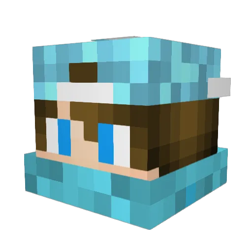 JAV1_ Minecraft avatar head, 3D render
