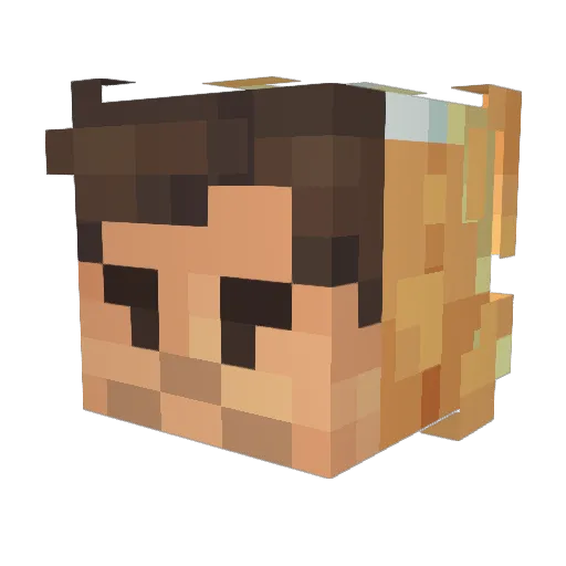 JAW5HIE Minecraft avatar head, 3D render