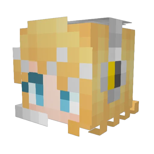 JA_01 Minecraft avatar head, 3D render