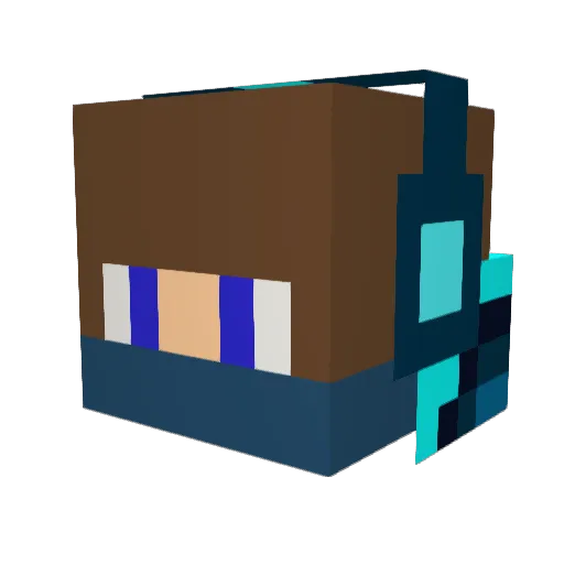 JBPower Minecraft avatar head, 3D render