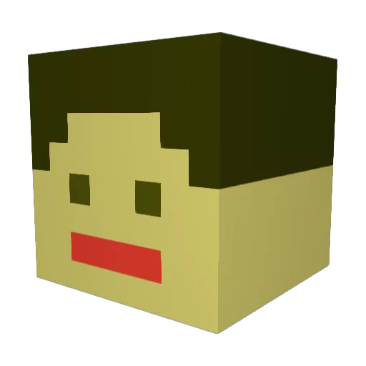 JBThePrez Minecraft avatar head, 3D render
