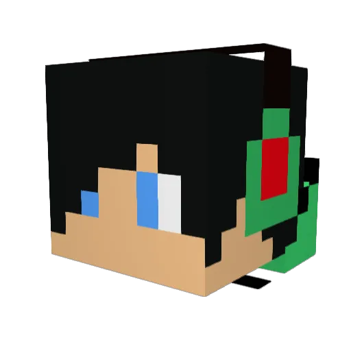 JBYT36 Minecraft avatar head, 3D render