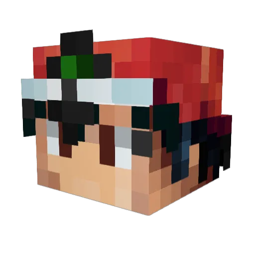 JBombs Minecraft avatar head, 3D render