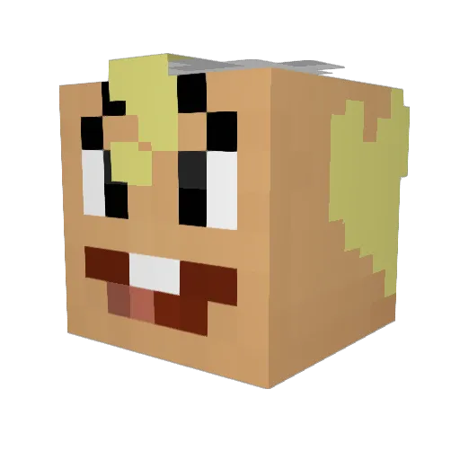 JBubby Minecraft avatar head, 3D render