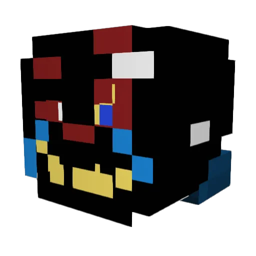 JCR_10 Minecraft avatar head, 3D render