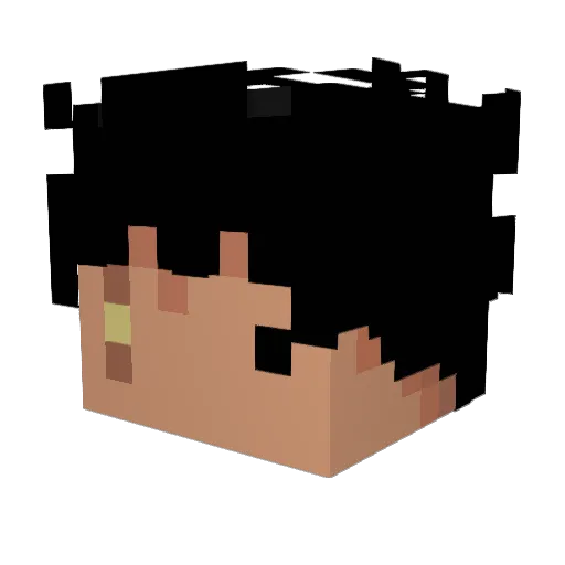 JC_1 Minecraft avatar head, 3D render