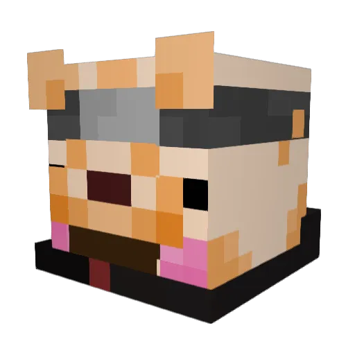 JDF3295 Minecraft avatar head, 3D render