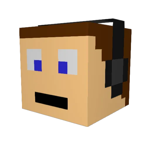 JDsyoutube Minecraft avatar head, 3D render