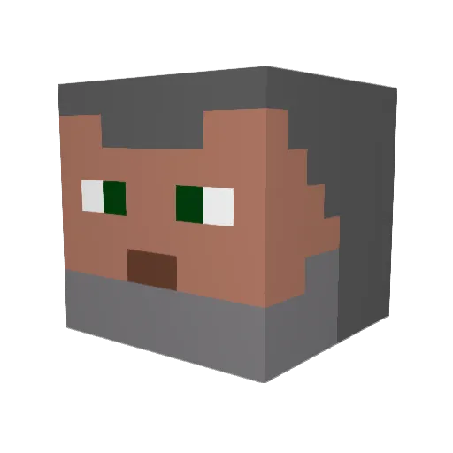 JEE2 Minecraft avatar head, 3D render