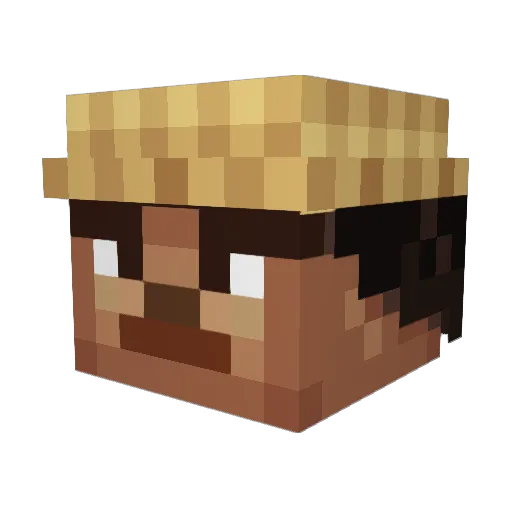 JEFARGAN Minecraft avatar head, 3D render