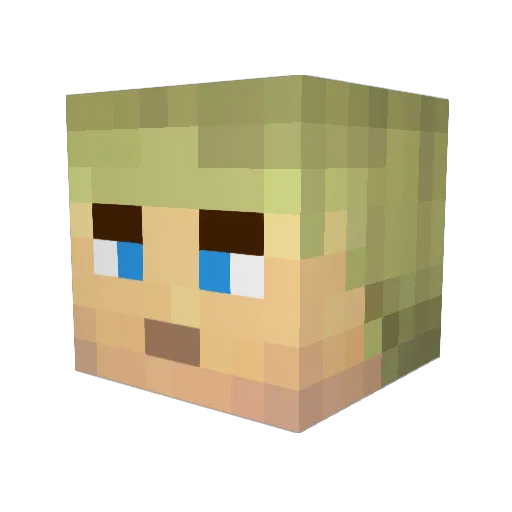 JEFJEF Minecraft avatar head, 3D render