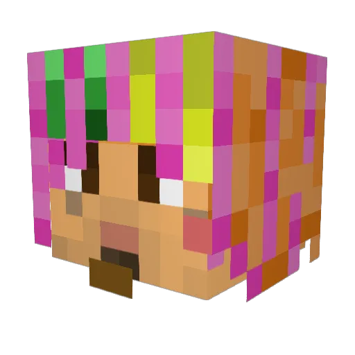 JELLY123 Minecraft avatar head, 3D render
