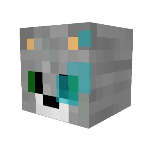 JEMCat Minecraft avatar head, 3D render