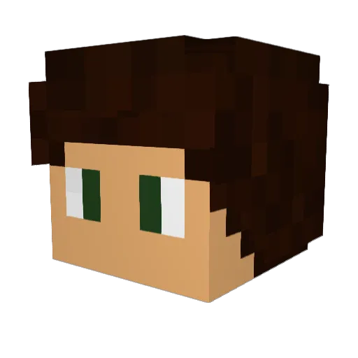 JEPOF Minecraft avatar head, 3D render