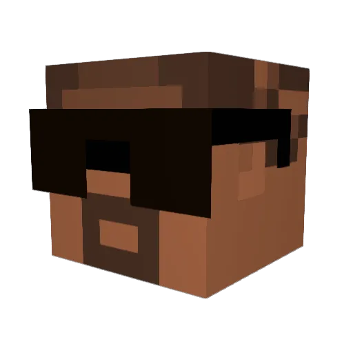 JESHERH Minecraft avatar head, 3D render