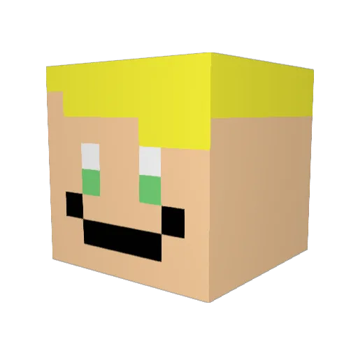 JESTEMGOLM Minecraft avatar head, 3D render