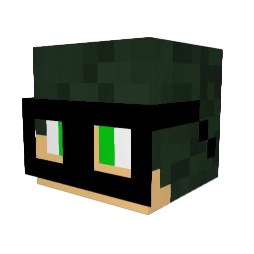JEVEM Minecraft avatar head, 3D render