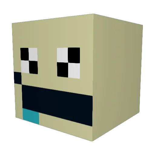 JFMMJJASOND Minecraft avatar head, 3D render