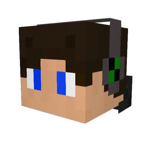 JFWolf Minecraft avatar head, 3D render