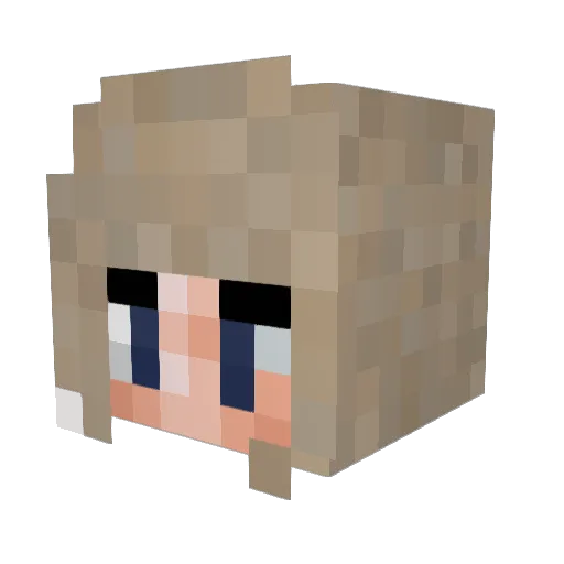 JFluttershy Minecraft avatar head, 3D render