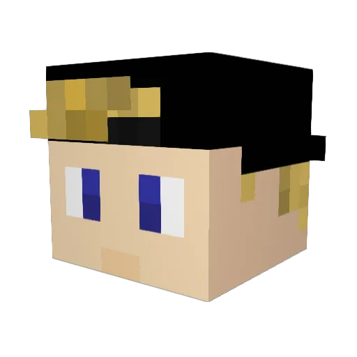 JFred1 Minecraft avatar head, 3D render