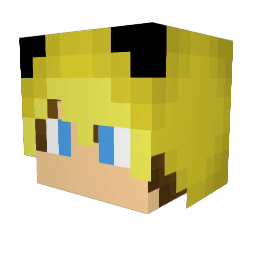 JGT1 Minecraft avatar head, 3D render