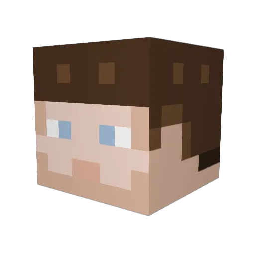 JG_Junior Minecraft avatar head, 3D render