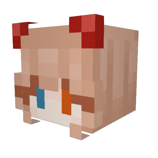 JGirl_04 Minecraft avatar head, 3D render