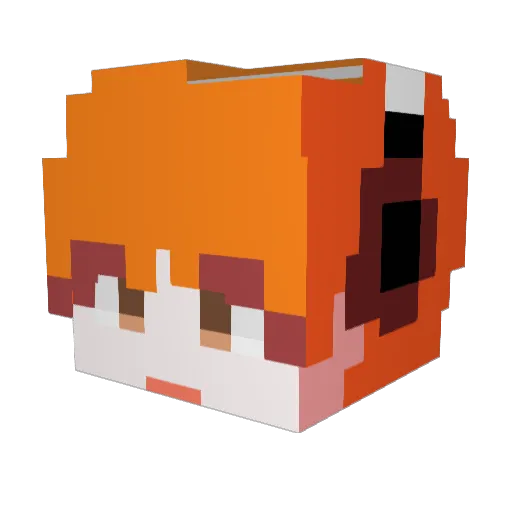 JIKJAR Minecraft avatar head, 3D render