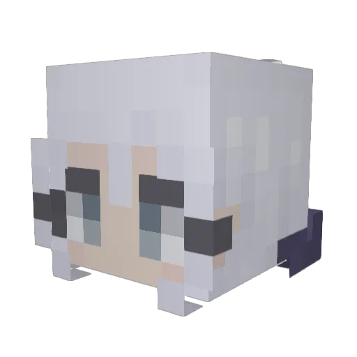 JIN416 Minecraft avatar head, 3D render