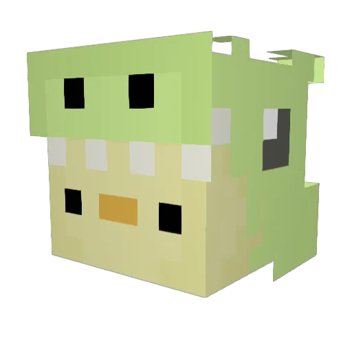 JINI_OwO Minecraft avatar head, 3D render