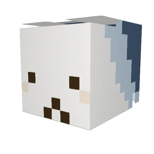 JITONGG Minecraft avatar head, 3D render