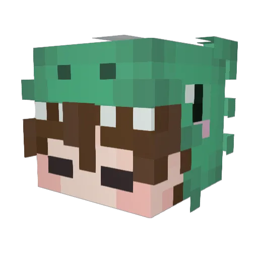 JIYOON0724_ Minecraft avatar head, 3D render